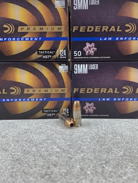 250rd Federal P9HST1 9mm 124gr JHP Tactical HST JHP Defense Ammo ...